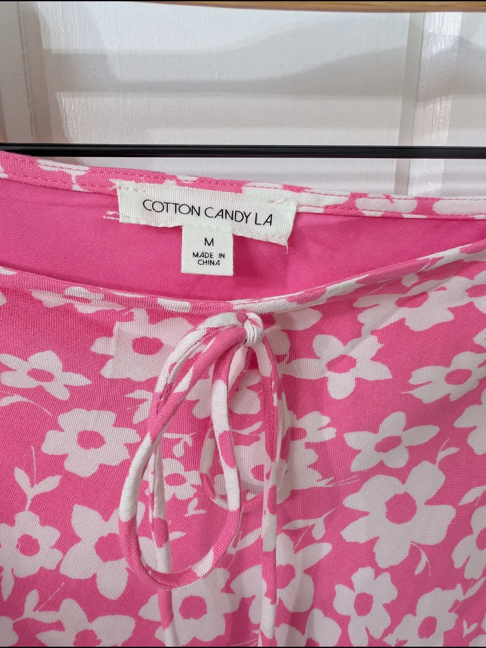 Cotton Candy Pink Floral Midi Skirt Size M